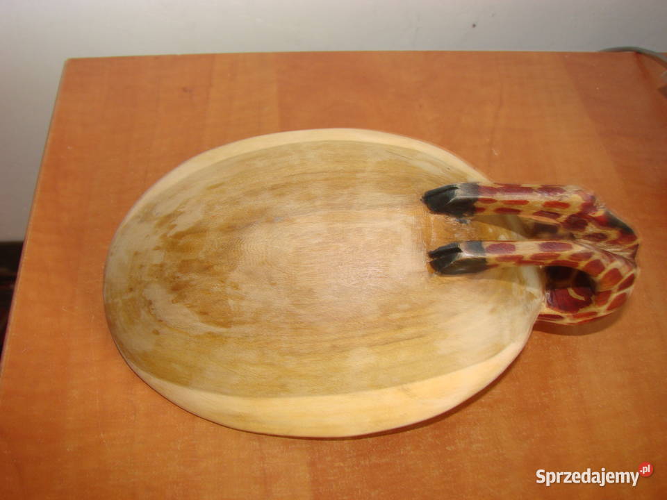 Żyrafa wodopoju drewniana miseczka Pruszcz Gdański