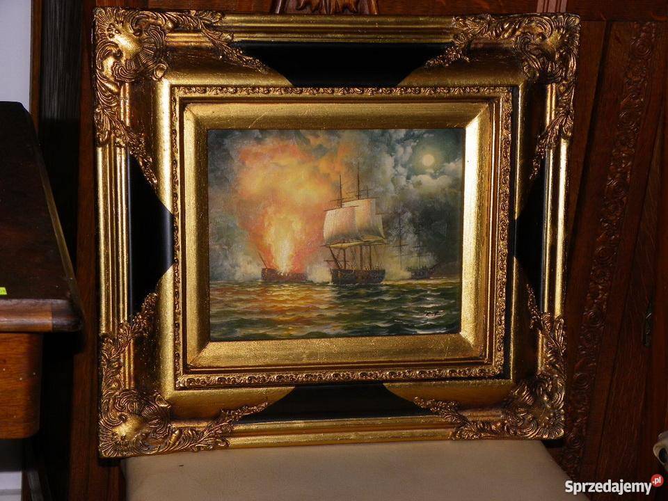 DUŻY OBRAZ BITWA MORSKA WOJNA NA MORZU KRAKÓW