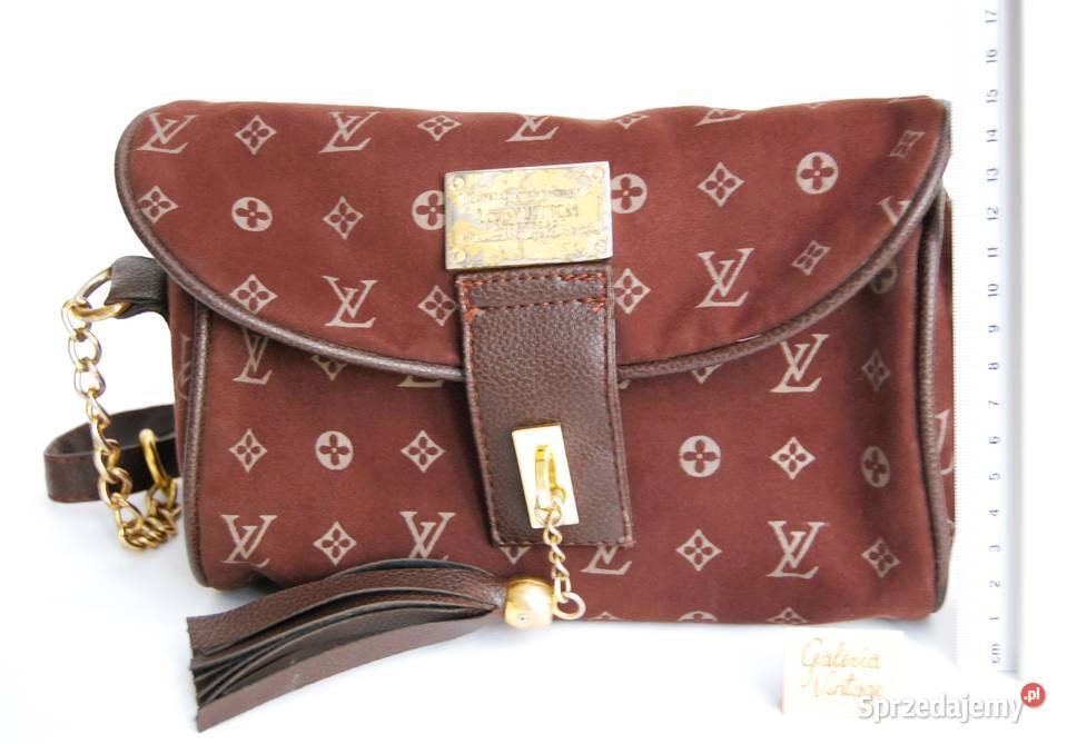 Zamszowa brązowa torebka na ramię Louis Vuitton Lublin