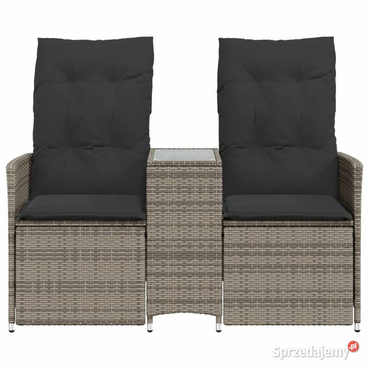 Rozkładana sofa ogrodowa 2 os ze stolikiem szara mazowieckie Warszawa