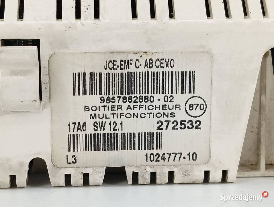 WYŚWIETLACZ 9657882880 Citroen C4 I 20042010 Liczniki i zegary