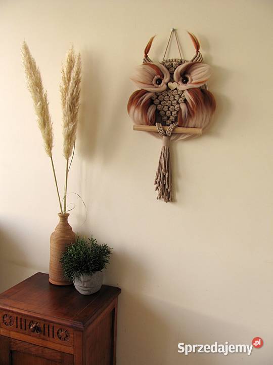 Sowa makrama puchacz rękodzieło hand made Wrocław