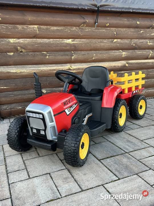 Traktor na akumulator z Przyczepką Pilot 137cm 12V Miękkie koła EVA