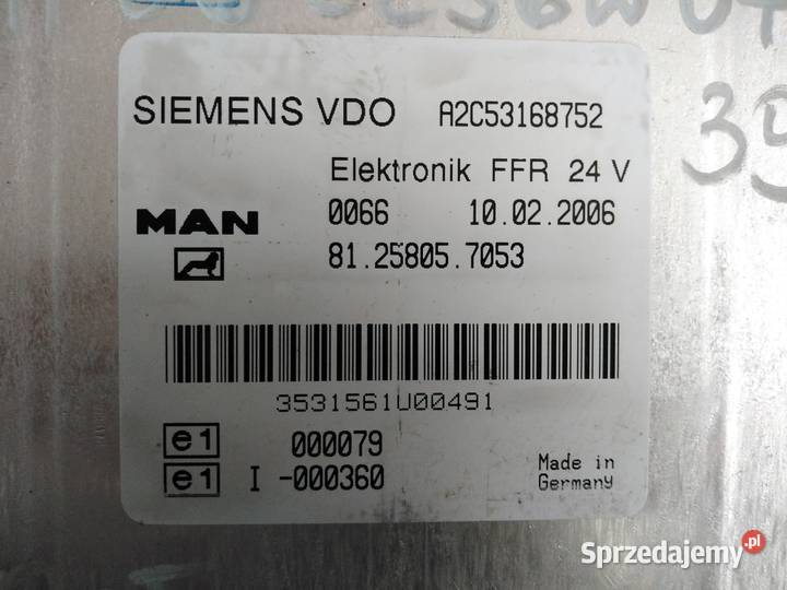 STEROWNIK MODUŁ VDO FFR MAN TGA 81258057040 7007 Mojusz sprzedam