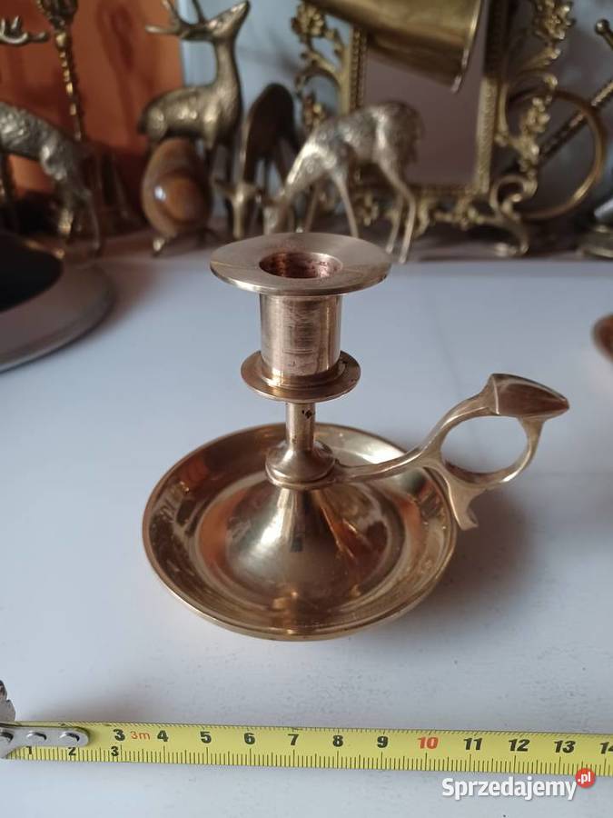 Piękny masywny mosiężny kaganek wielkopolskie sprzedam
