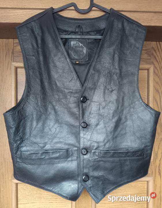 Kamizelka skórzana niemiecka motocyklowa czarna Zbylitowska Góra