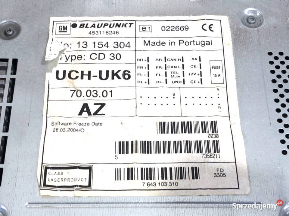 RADIO OPEL ASTRA H 13154304 0510 ODTWARZACZ osobowe Sprzęt audio fabryczny sprzedam