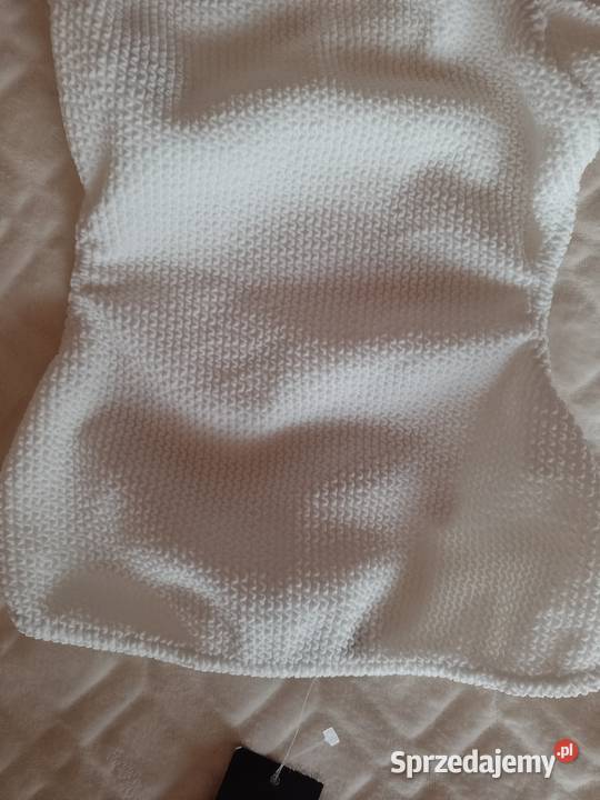 38M Biały strój kąpielowy z odkrytymi ramionami jednoczęściowe Kraków sprzedam