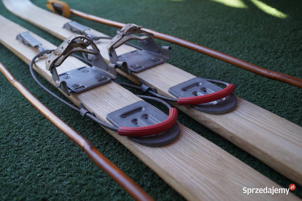 Stare narty jesionowe 165 z kijkami Pozostałe Pruchnik