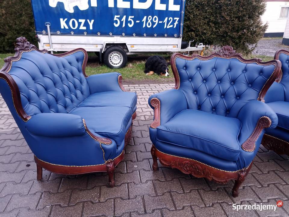Komplet Ludwik Rzeźbiony 311 NOWA skóra Kozy