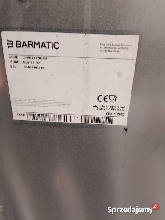 Wytwornica lodu Barmatic z zasobnikiem Gastronomia Wrocław