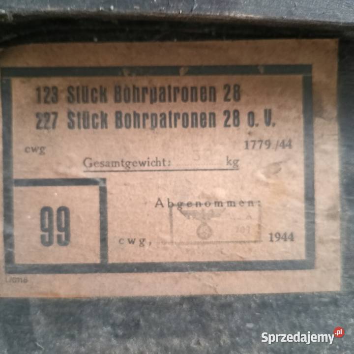 Niemiecka skrzynia 1944r Bytom sprzedam