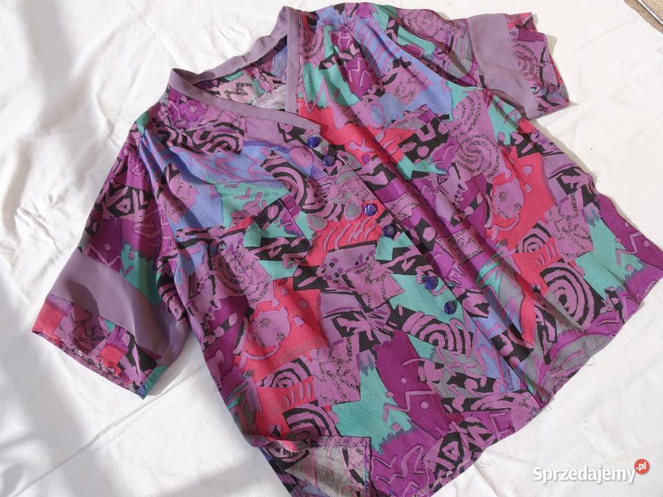 Wzorzysta Bluzka koszula vintage 46 48 Nowy Sącz