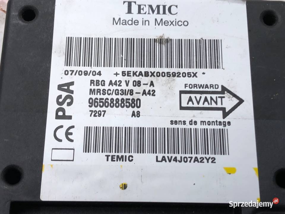 SENSOR AIRBAG CITROEN C3 9656888580 CZUJNIK Poduszki powietrzne