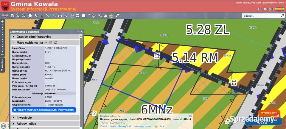 Działka budowlana 916m2 Złota Huta Mazowszańska 25m