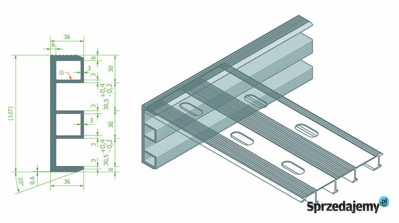 Deska podłogowa ALU 230x20 Laweta Najazd 4wzm Lubanie