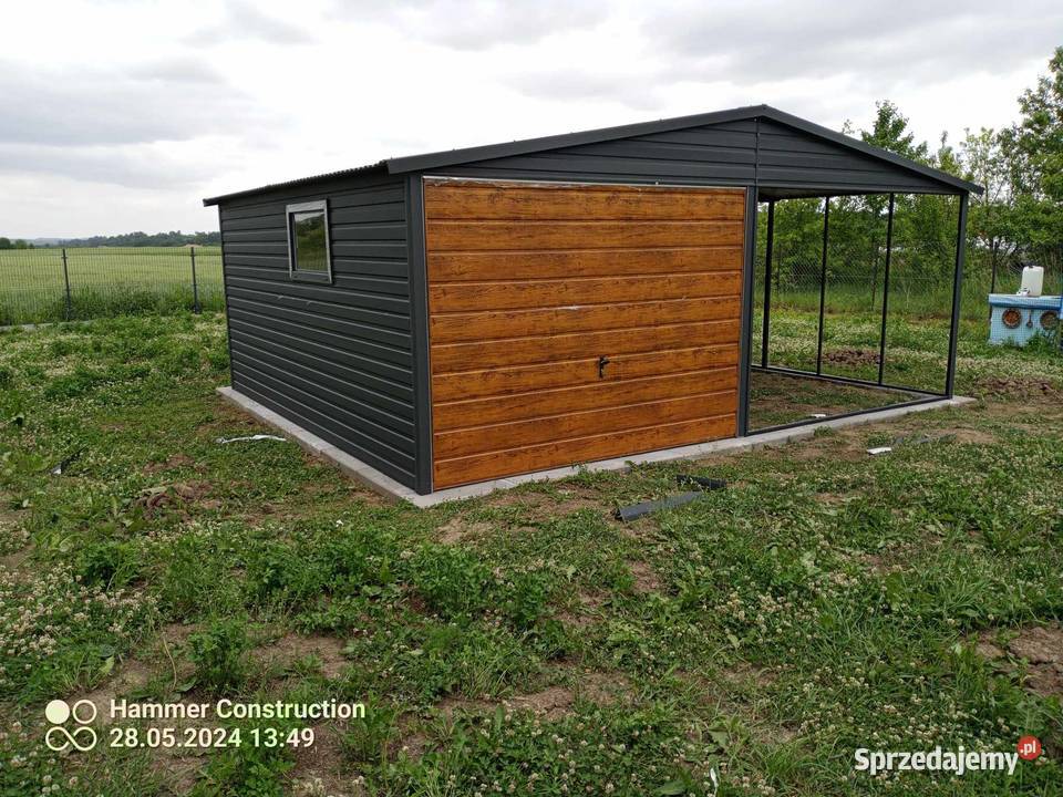 Garaż blaszany wiata WZMOCNIONY PROFILAMI pomorskie Wejherowo