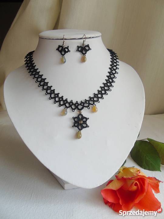 Biżuteria Frywolitkowa Wiśniowa