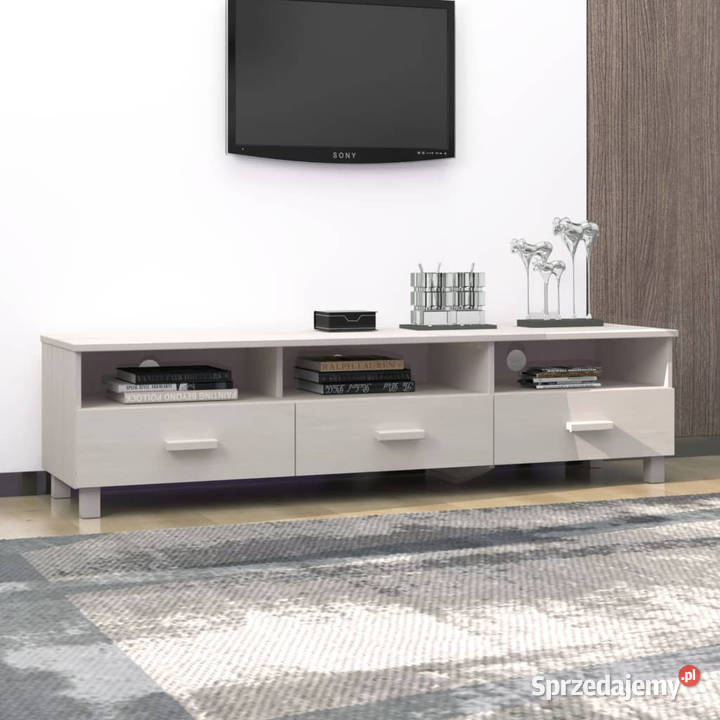 Szafka pod TV HAMAR biała 158x40x40 lite drewno Warszawa