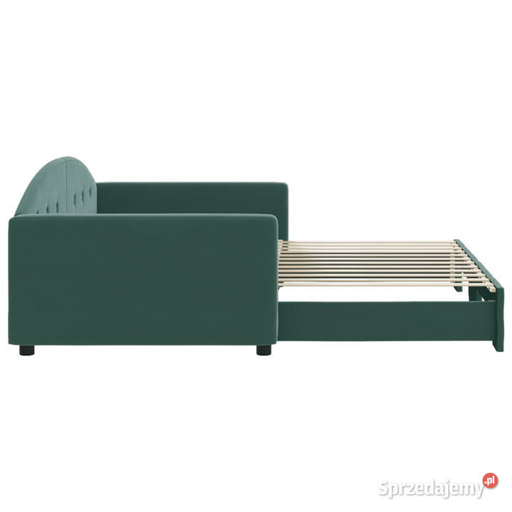 Sofa rozsuwana ciemnozielona aksamit 100x200 mazowieckie Warszawa