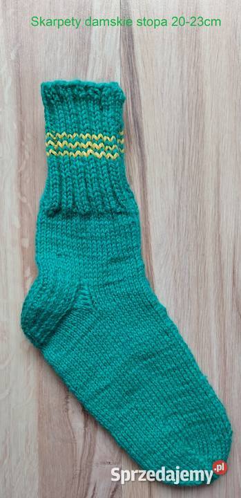 Skarpety damskie ręcznie dziergane Leokadia