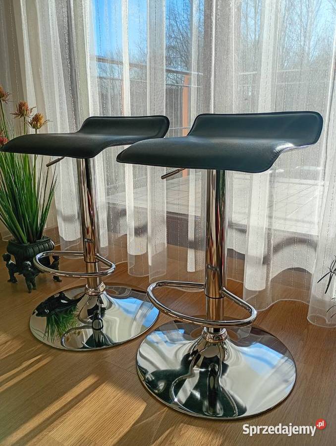 HOKER czarny chromowany stan idealny 2 sztuki Ustroń