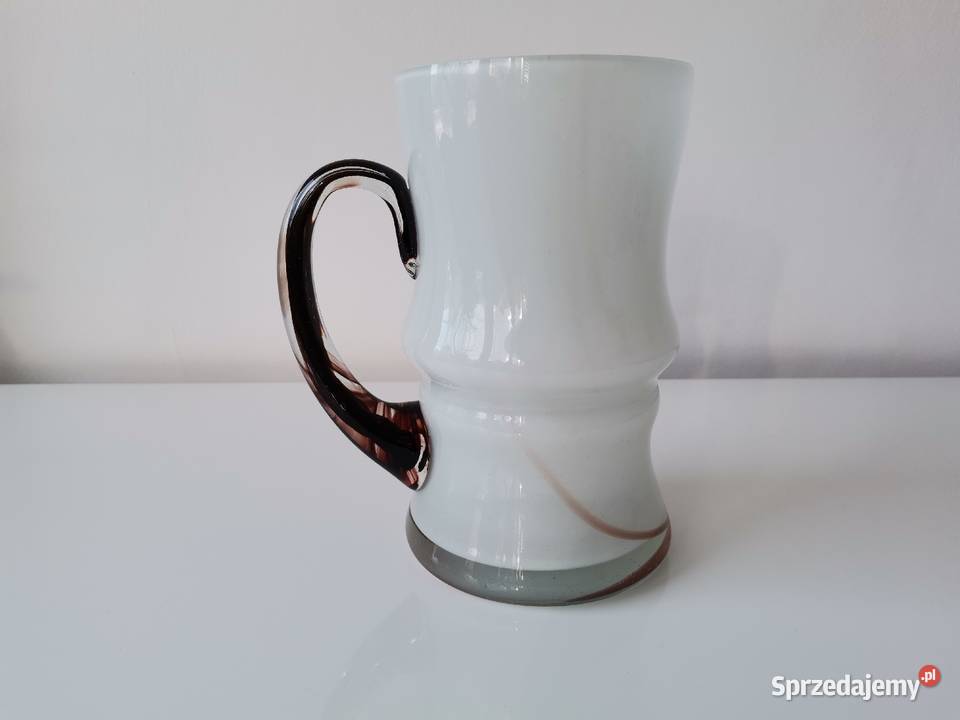 Stary duży kufel szkło design PRL śląskie Katowice