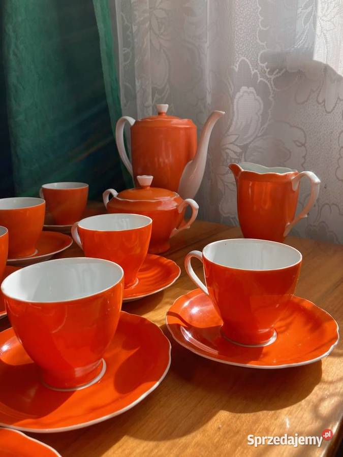 Kompletny serwis kawowy Feston Ćmielów porcelana Nisko