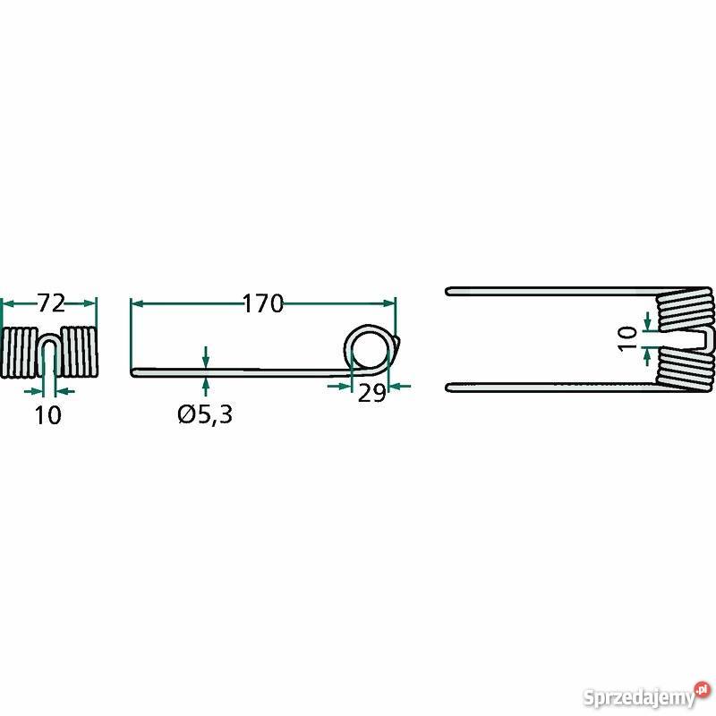 Palec sprężyna podbieracza prasy John Deere 545 sprzedam