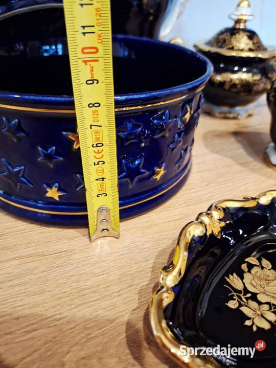 Bomboniera kobaltowa gwiazdki Świeta Porcelana i szkło sprzedam
