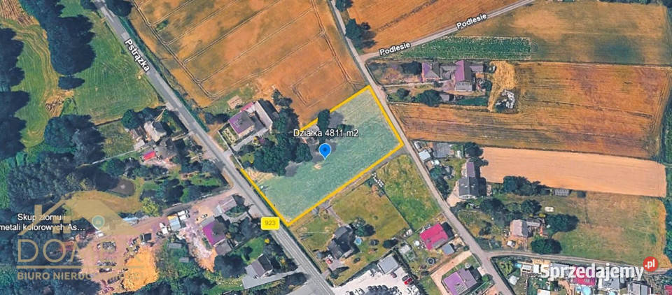 sprzedaży gruntu Rzuchów 4811m2 szambo