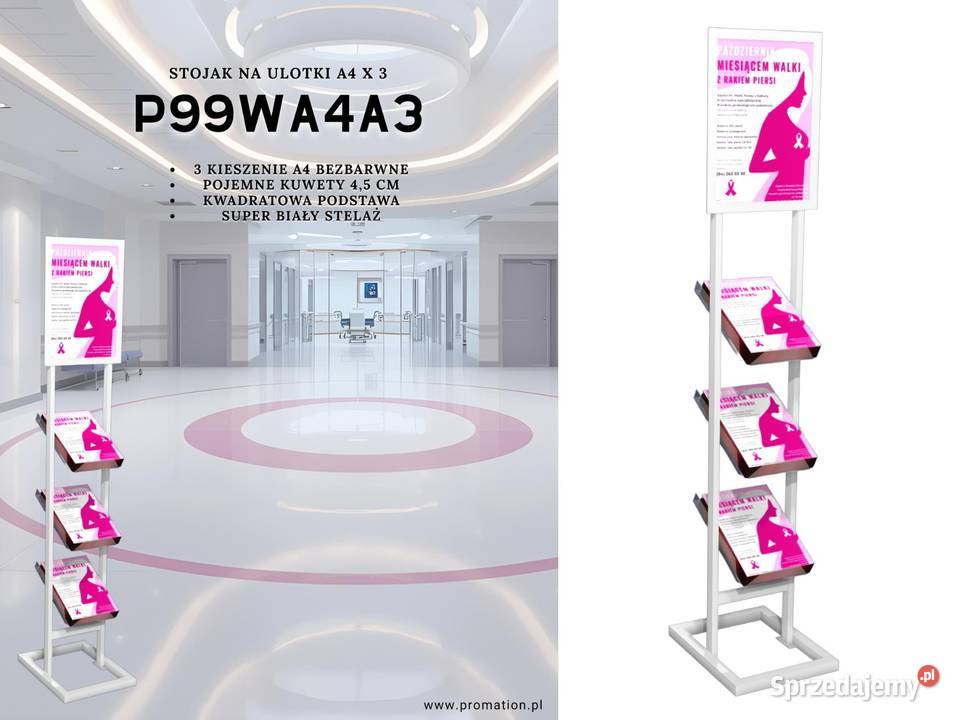 Biały reklamowy stojak na foldery katalogi Biznes i Przemysł łódzkie Łódź