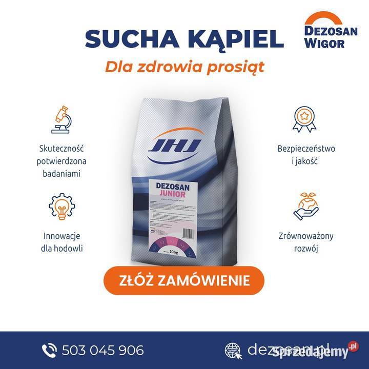 Sucha kąpiel prosiąt Dezosan Junior 1200 higiena lubuskie Słubice