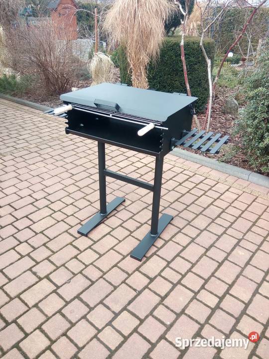 Solidny grill ogrodowy blacha 4 mm z pokrywą Damasławek