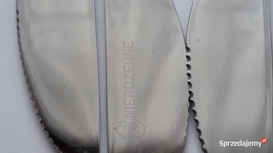 Noże obiadowe KRATKA Polwid sztućce PRL Dąbrowa Górnicza