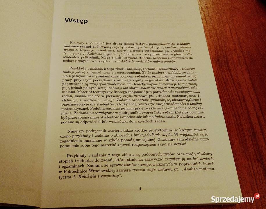 Analiza matematyczna 1 przykłady i zadania Gdańsk