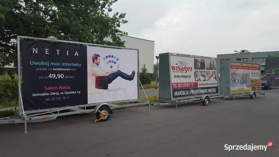 Mobilna reklama Przyczepa reklamowa Baner