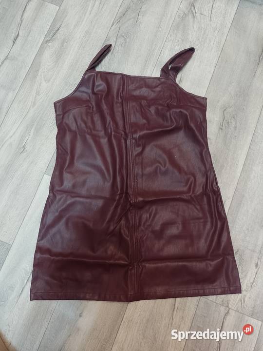 463XL Skórzana sukienka na ramiączkach z Londynu Spódnice i sukienki Kraków