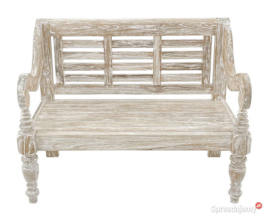 Ławka Bali 120 bielona z drewna teak tek tik Konstancin-Jeziorna sprzedam
