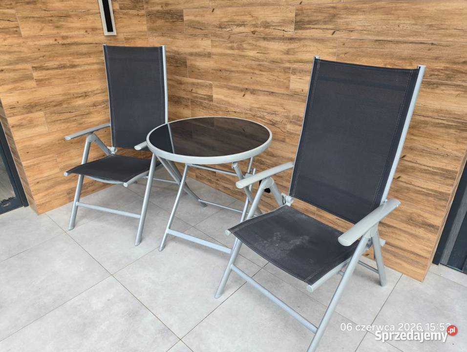 Aluminiowy zestaw 2 SKŁADANE KRZESŁA Krzesła ogrodowe Gubin