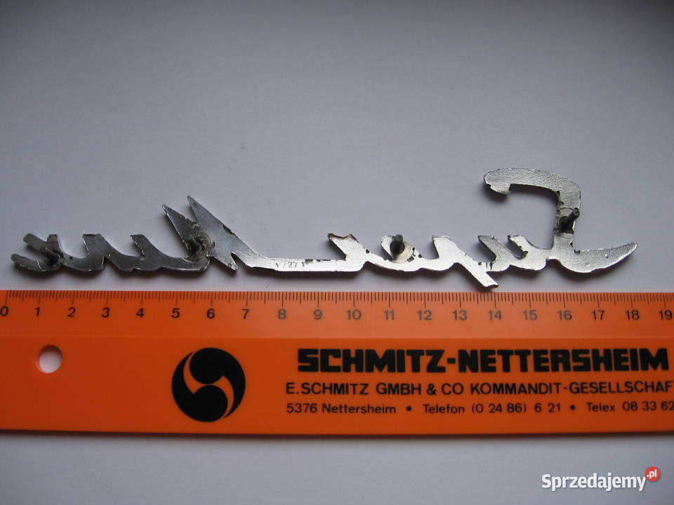 Stary napis emblemat auto PRL Emblematy Przemyśl