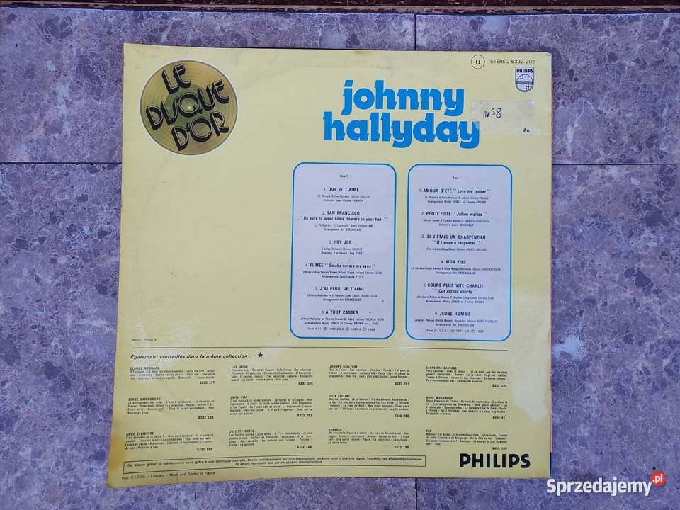 38 Płyta winylowa Johnny Hollyday klasyczna