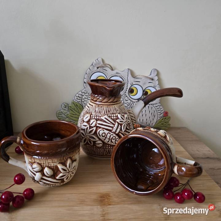 Zestaw do kawy ceramiczny tygielek i dwie