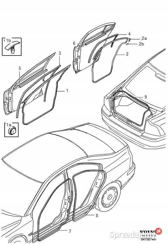VOLVO S60 V70 uszczelka przednich lewych drzwi dolnośląskie Bielany Wrocławskie