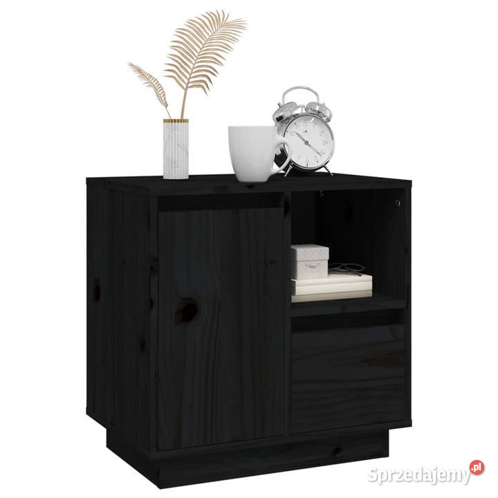 Szafka nocna czarna 50x34x50 lite drewno sosnowe sprzedam