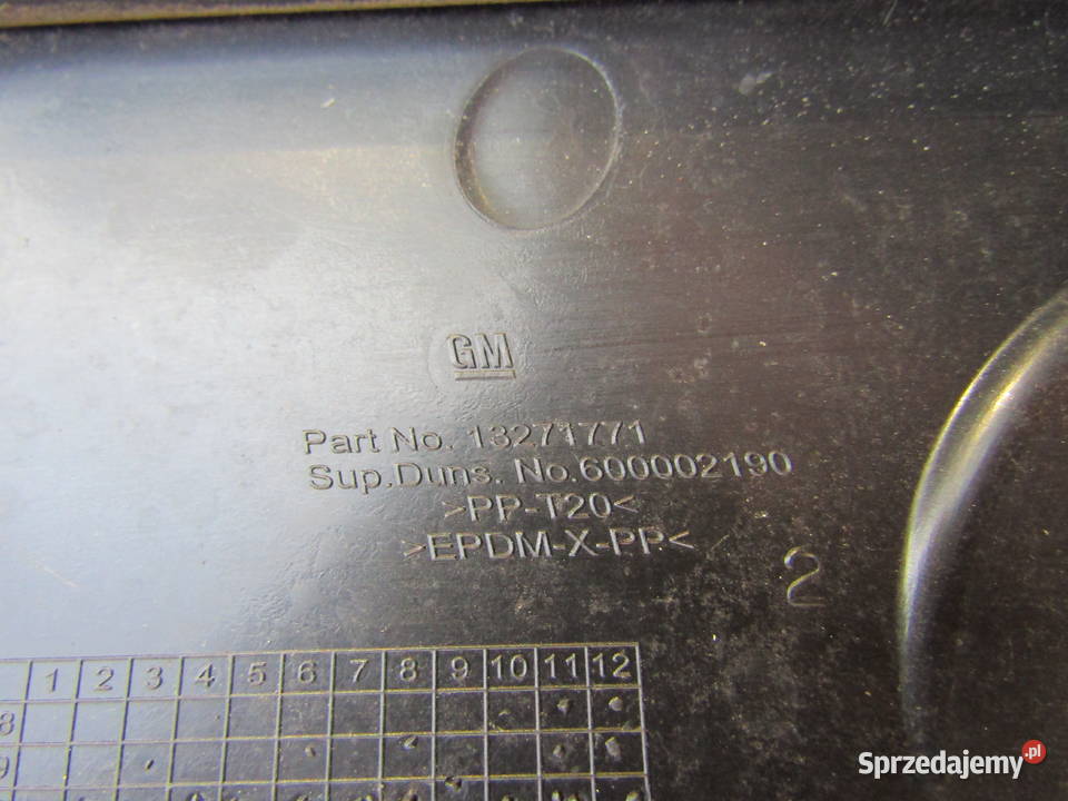PODSZYBIE OPEL MERIVA B 13271771 Rok produkcji 2012 łódzkie Mysłaków