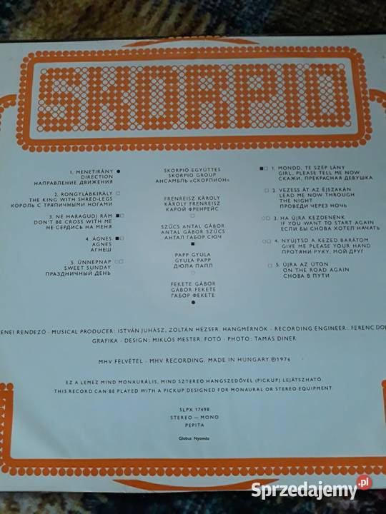 Archiwum hard rocka SCORPIO Unnepnap 1976 rock Rzeszów sprzedam