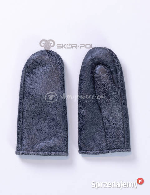 Szare stalowe skórzane rękawiczki męskie ze Szaflary