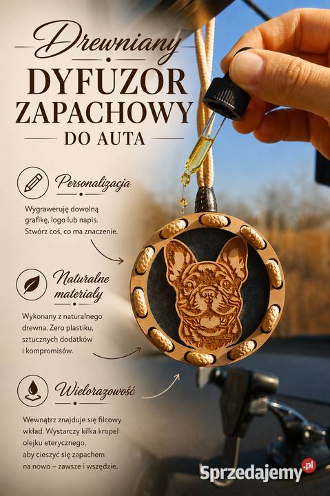Dyfuzor Zapachowy do Samochodu Drewniany