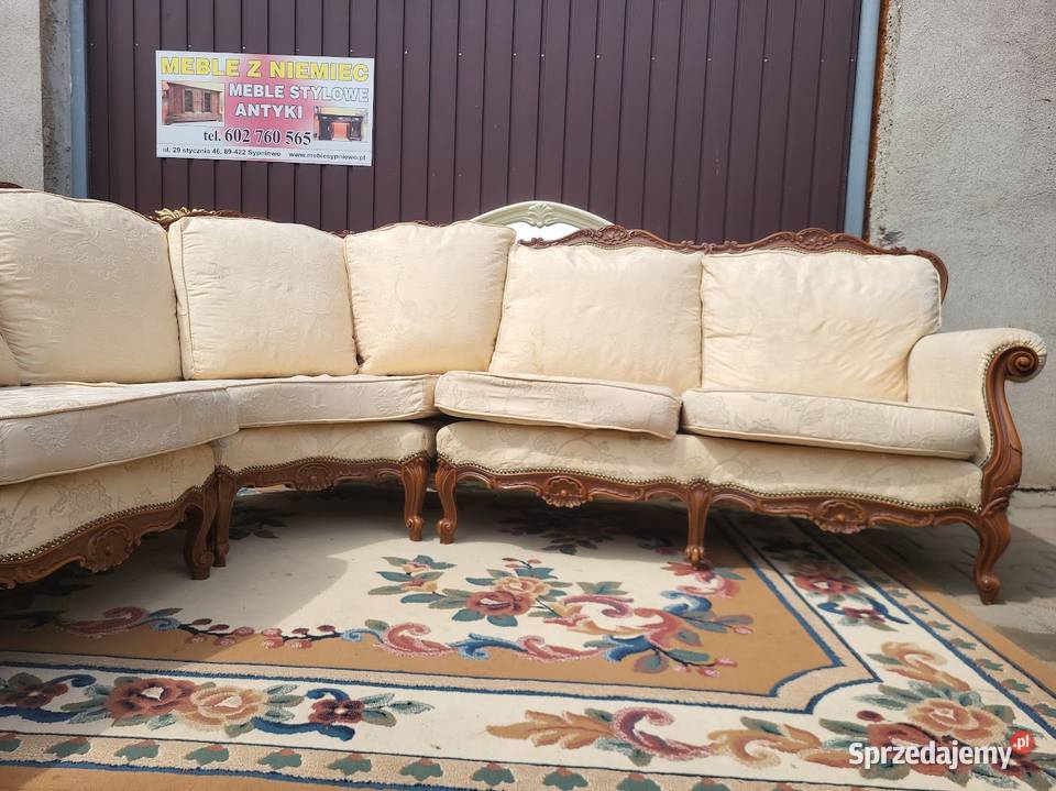 Piękny komplet wypoczynkowy narożnik fotel Sypniewo